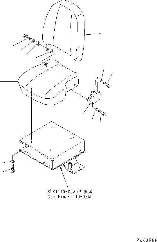 Komatsu parts book diagram for PC45R-8 S/N 5001-UP: OPERATOR'S SEAT (FOR RECLINING)