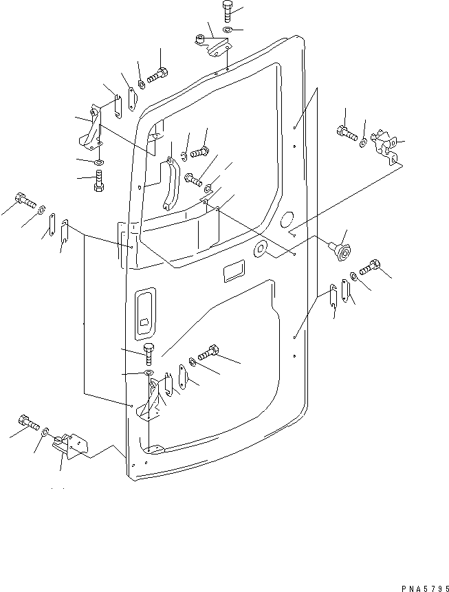 Komatsu parts book diagram for PC45R-8 S/N 5001-UP: OPERATOR'S CAB (DOOR 2/2) (5/7)