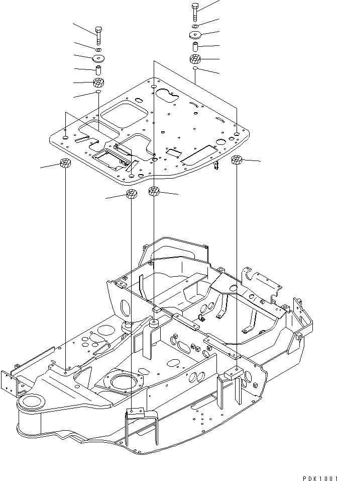 Komatsu parts book diagram for PC45R-8 S/N 5001-UP: FLOOR MOUNT (FLOOR MOUNT) (FOR TOPS CANOPY)(#5483-)