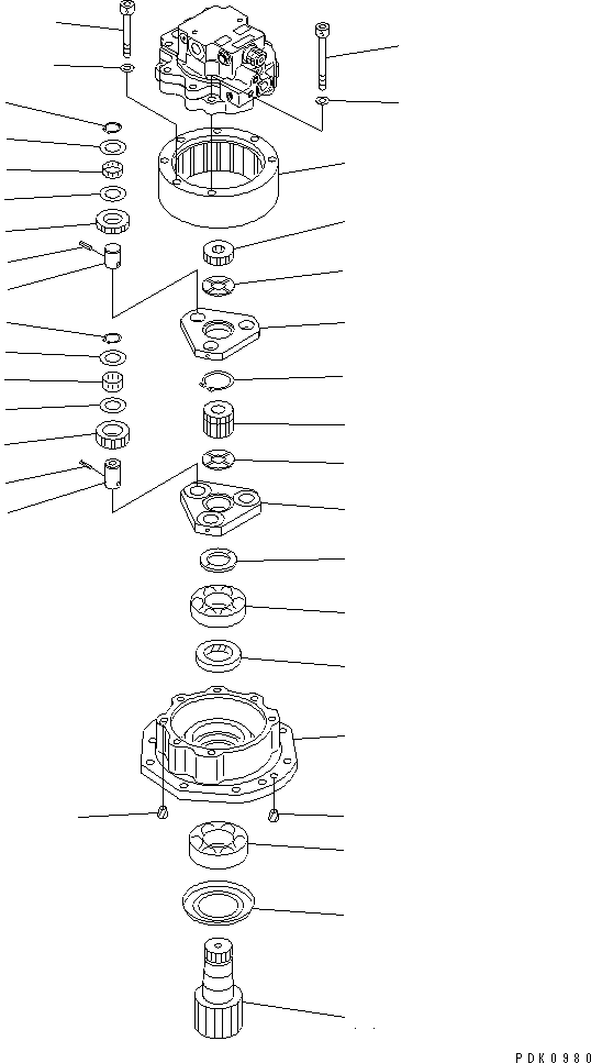 Komatsu parts book diagram for PC45R-8 S/N 5001-UP: SWING MACHINERY (MACHINERY)