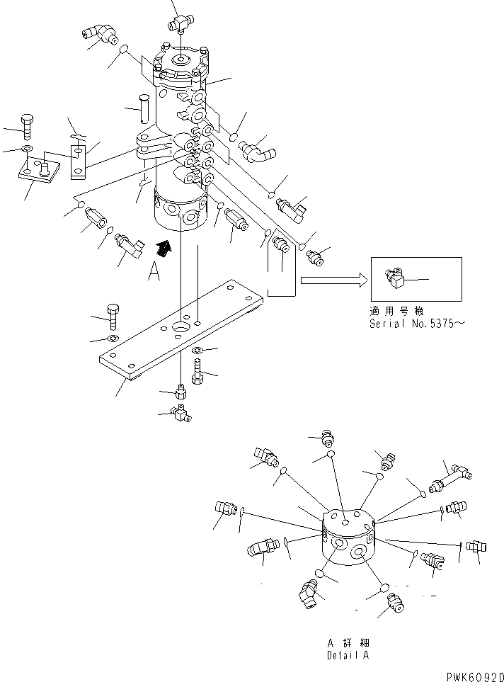 Komatsu parts book diagram for PC45R-8 S/N 5001-UP: SWIVEL JOINT (MOUNTING PART)  (FOR PAT)