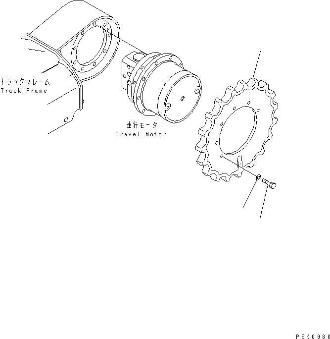 Komatsu parts book diagram for PC45R-8 S/N 5001-UP: SPROCKET