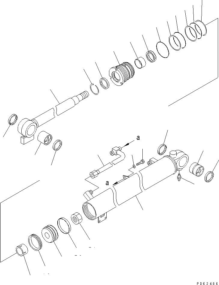 Komatsu parts book diagram for PC45R-8 S/N 5001-UP: BOOM CYLINDER (CROSS LINK TYPE)