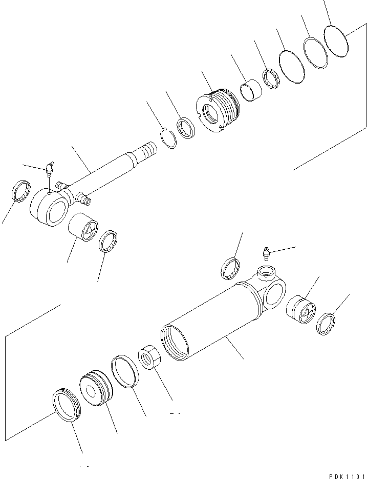 Komatsu parts book diagram for PC45R-8 S/N 5001-UP: BLADE CYLINDER (FOR P.A.T.)