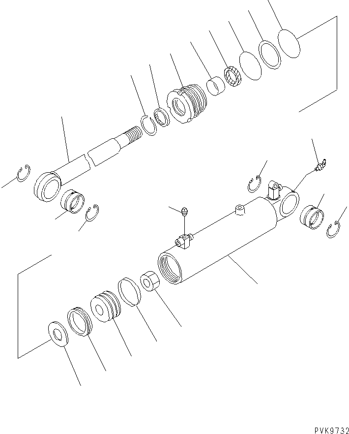 Komatsu parts book diagram for PC45R-8 S/N 5001-UP: TILT CYLINDER (FOR P.A.T.)