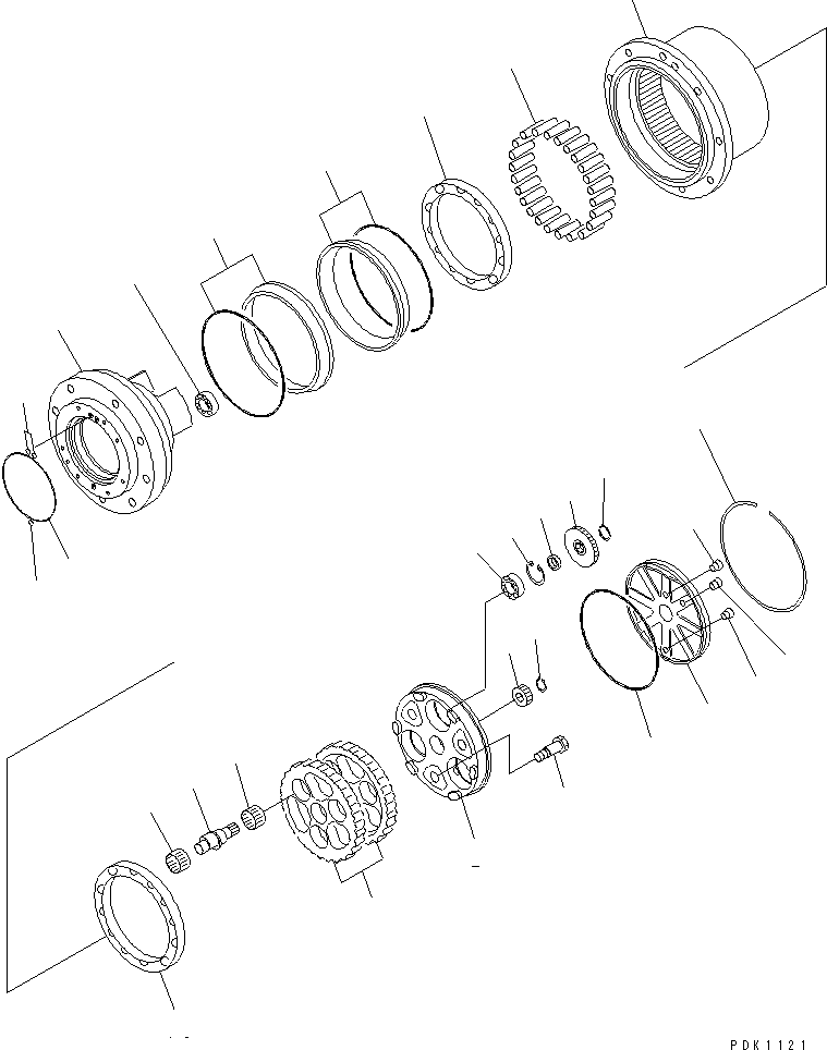 Komatsu parts book diagram for PC45R-8 S/N 5001-UP: TRAVEL MOTOR (3/3)