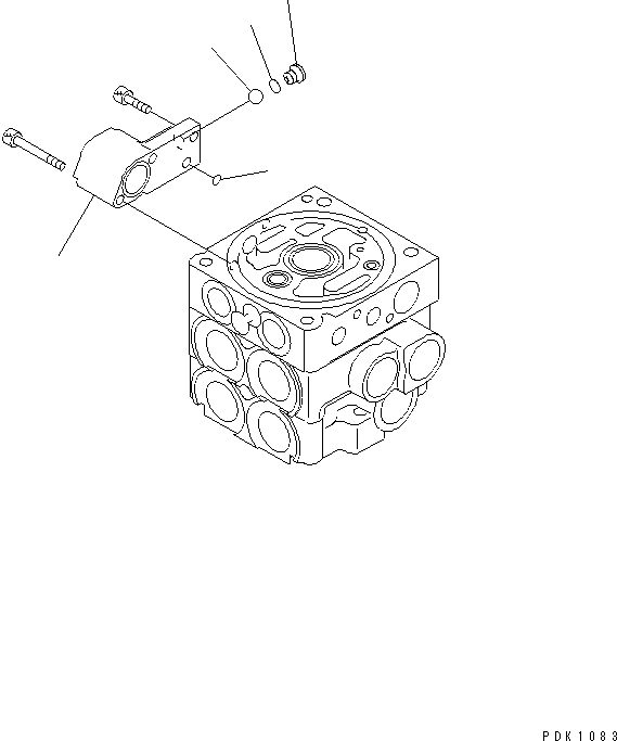 Komatsu parts book diagram for PC45R-8 S/N 5001-UP: MAIN VALVE (8-VALVE) (4/15)