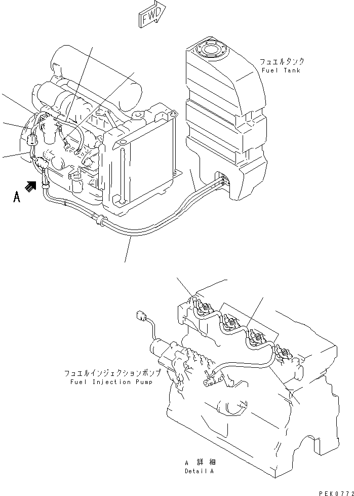 Komatsu parts book diagram for PC45R-8 S/N 5001-UP: PERIODICAL REPLACEMENT CRITICAL PARTS (1/2) (FUEL HOSE)