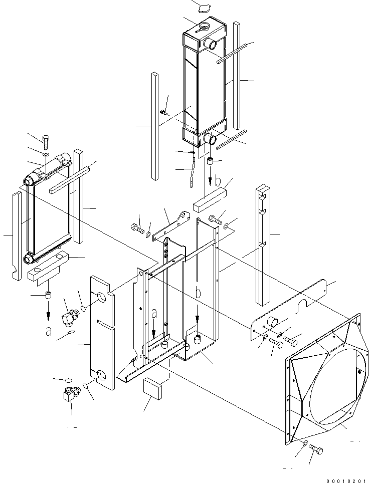 Komatsu parts book diagram for PC50MR-2 S/N 5001-UP (For North America): COOLING (RADIATOR AND OIL COOLER)