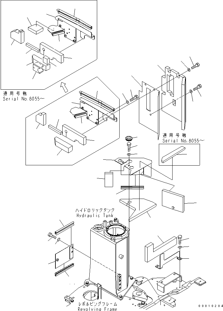 Komatsu parts book diagram for PC50MR-2 S/N 5001-UP (For North America): COOLING (COVER)