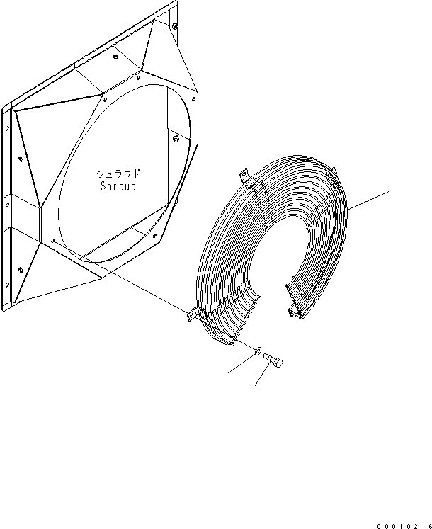 Komatsu parts book diagram for PC50MR-2 S/N 5001-UP (For North America): COOLING (FAN GUARD)