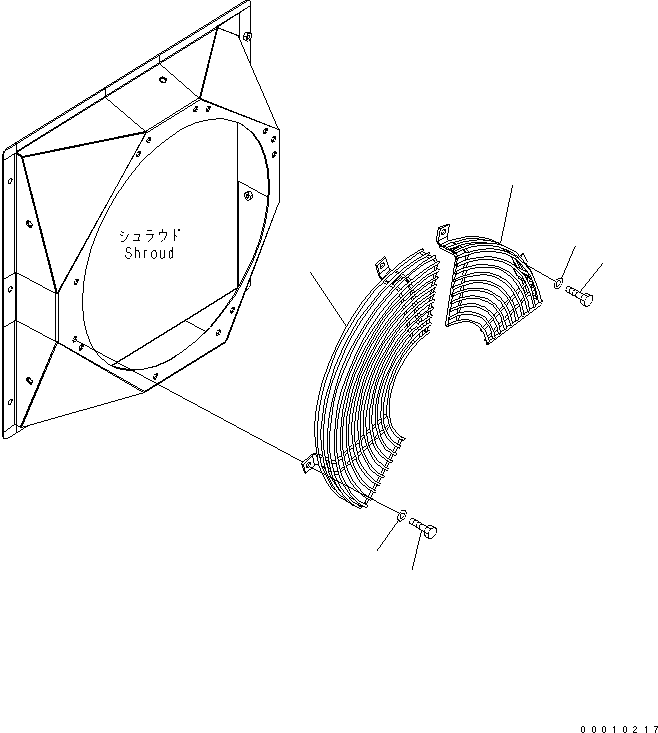 Komatsu parts book diagram for PC50MR-2 S/N 5001-UP (For North America): COOLING (FAN GUARD) (FOR AIR CONDITIONER)