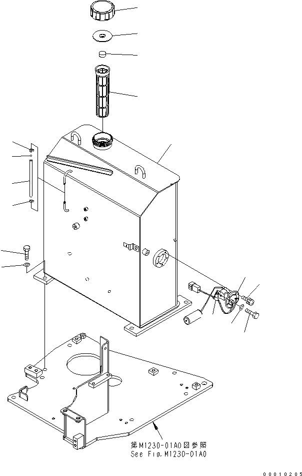Komatsu parts book diagram for PC50MR-2 S/N 5001-UP (For North America): FUEL TANK