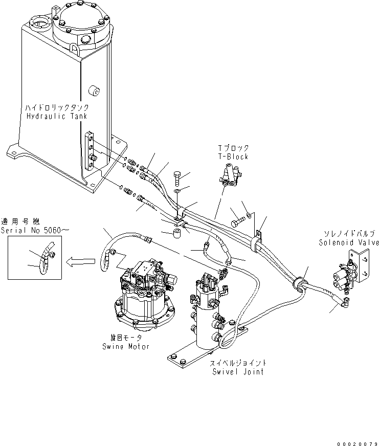 Komatsu parts book diagram for PC50MR-2 S/N 5001-UP (For North America): DRAIN LINE
