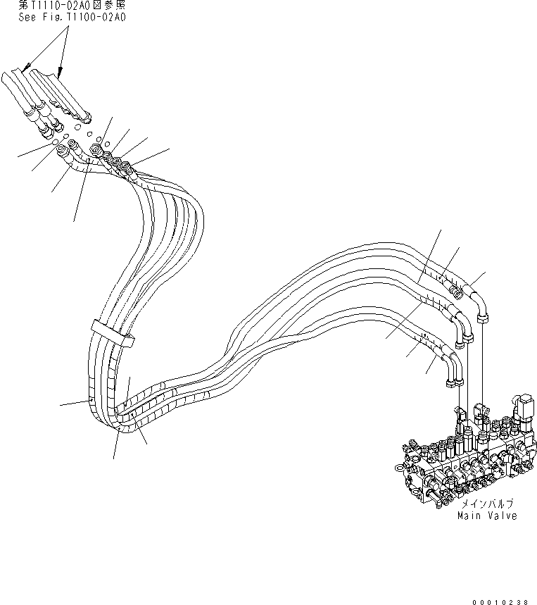 Komatsu parts book diagram for PC50MR-2 S/N 5001-UP (For North America): ACTUATOR LINE (OUTSIDE LINE)