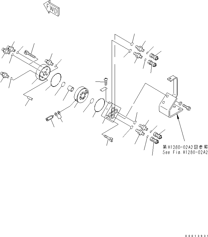 Komatsu parts book diagram for PC50MR-2 S/N 5001-UP (For North America): MAIN VALVE (ISO-BACKHOE PATTERN CONTROL)