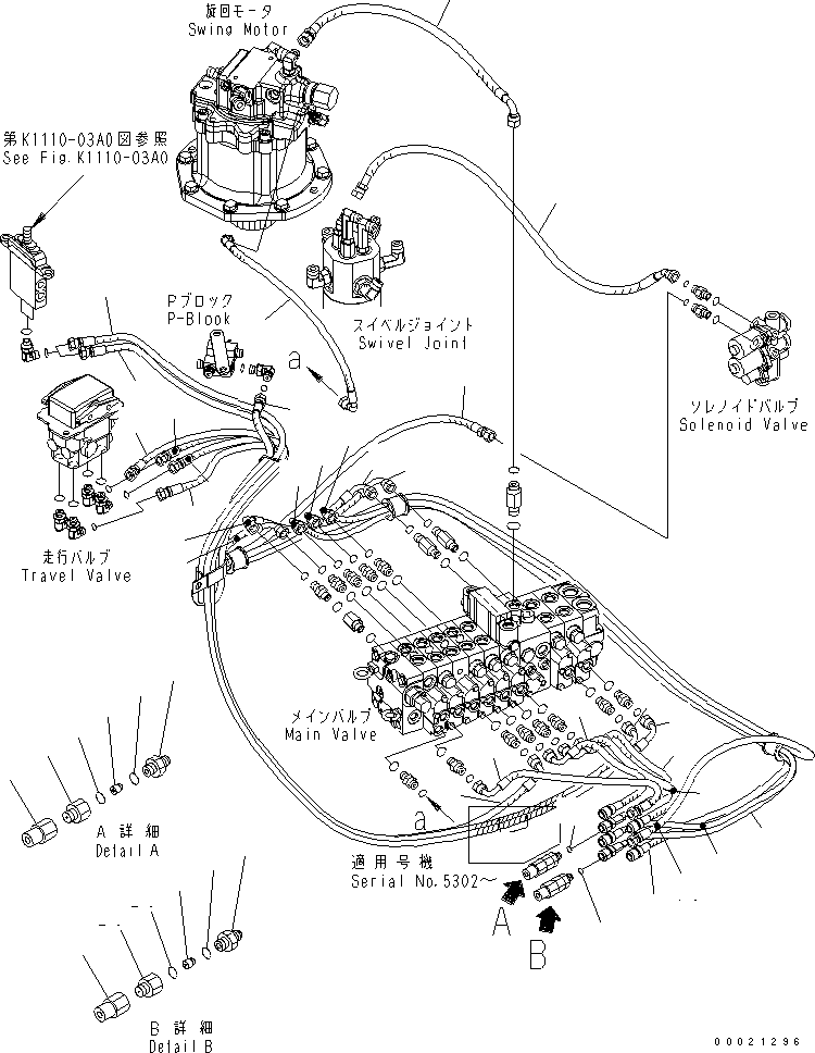 Komatsu parts book diagram for PC50MR-2 S/N 5001-UP (For North America): P.P.C. MAIN LINE