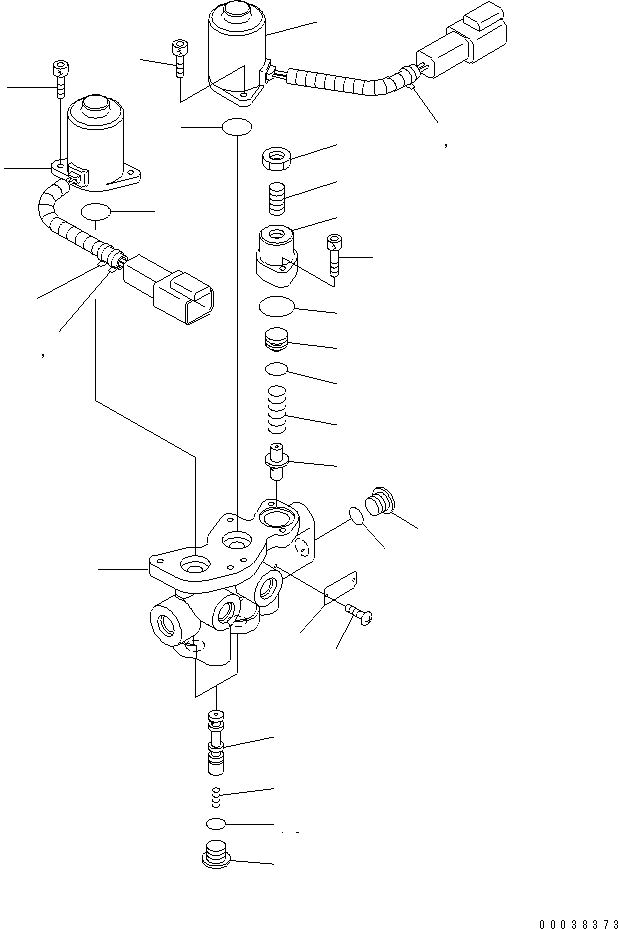 Komatsu parts book diagram for PC50MR-2 S/N 5001-UP (For North America): P.P.C. MAIN LINE (SOLENOID VALVE INNER PARTS)