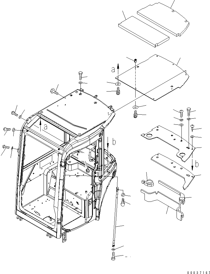 Komatsu parts book diagram for PC50MR-2 S/N 5001-UP (For North America): OPERATOR'S CAB (8/8) (CAB RELATED PART)(#5771-)