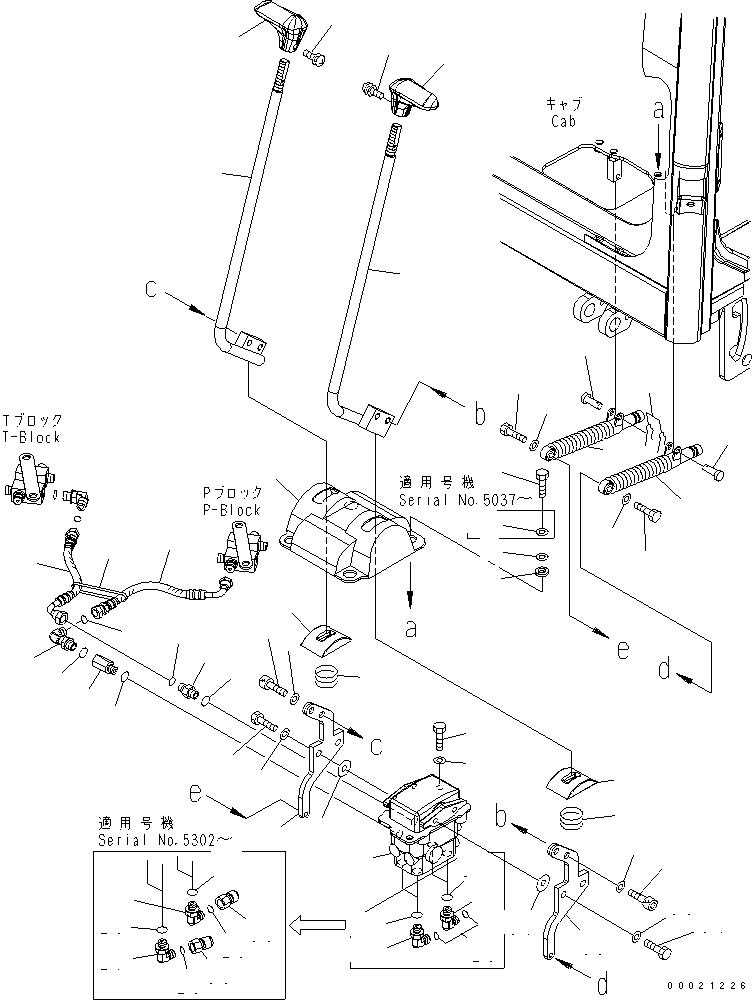 Komatsu parts book diagram for PC50MR-2 S/N 5001-UP (For North America): OPERATOR'S CAB (TRAVEL CONTROL)