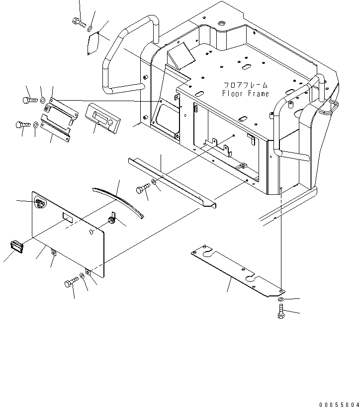 Komatsu parts book diagram for PC50MR-2 S/N 5001-UP (For North America): OPERATOR'S CAB (COVER) (FOR POWER ANGLE)(#7183-)