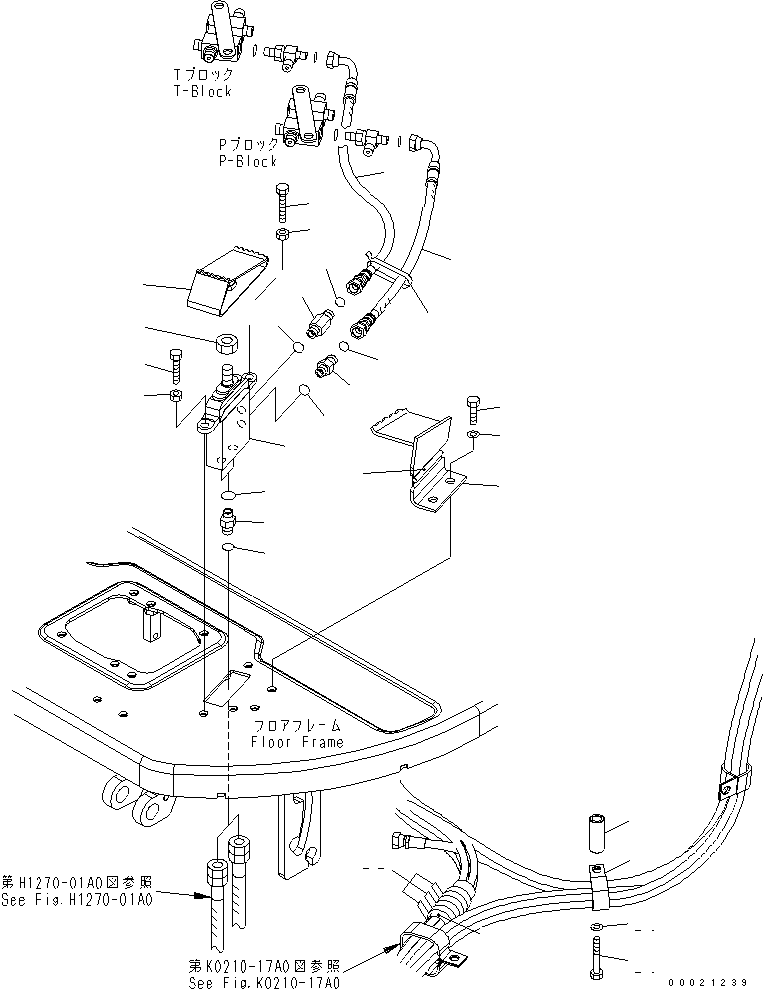 Komatsu parts book diagram for PC50MR-2 S/N 5001-UP (For North America): OPERATOR'S CAB (ATTACHMENT CONTROL) (1 ATT.) (FOR POWER ANGLE)(#7183-)