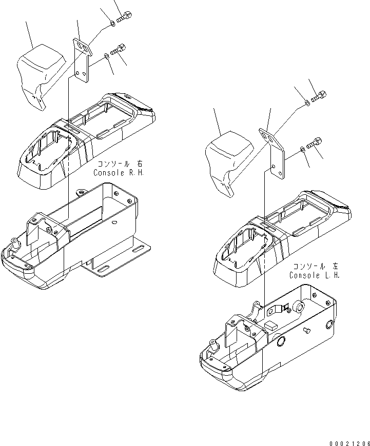 Komatsu parts book diagram for PC50MR-2 S/N 5001-UP (For North America): OPERATOR'S CAB (ARM REAST) (FOR POWER ANGLE)(#7183-)