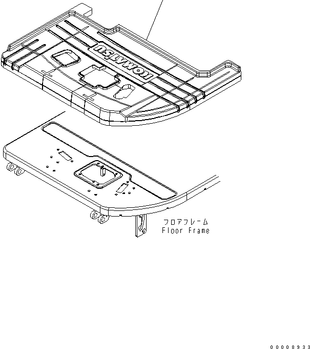 Komatsu parts book diagram for PC50MR-2 S/N 5001-UP (For North America): FLOOR MAT (FOR CANOPY AND 1-ATTACHMENT)