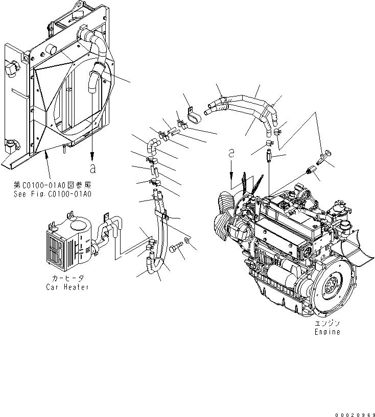 Excavators Komatsu / PC50MR-2 S/N 5001-UP (For North America)(pc50mr-c) / CAR HEATER AND PIPING(210740 : K0700-01A0)