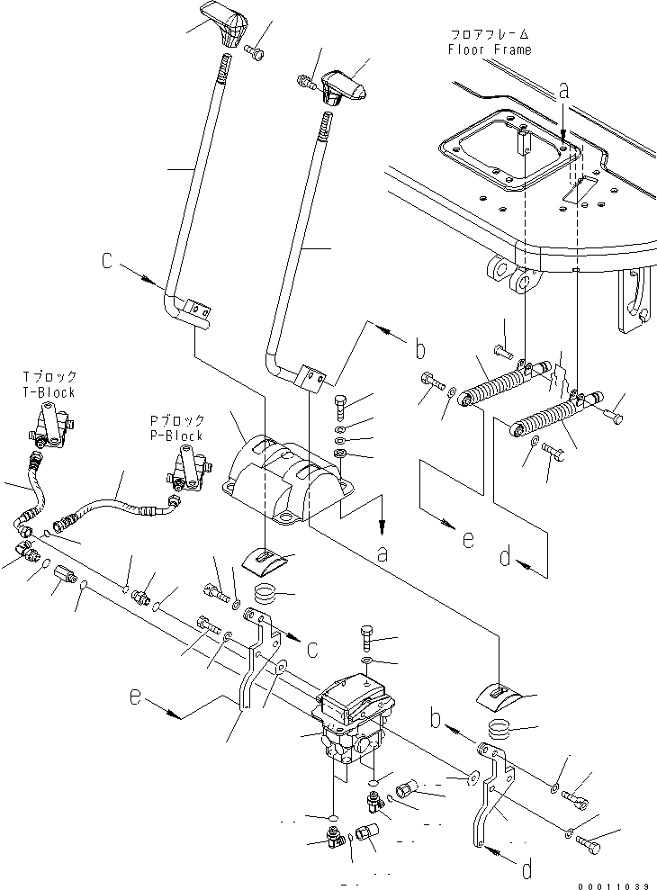 Komatsu parts book diagram for PC50MR-2 S/N 5001-UP (For North America): FLOOR FRAME (TRAVEL CONTROL)