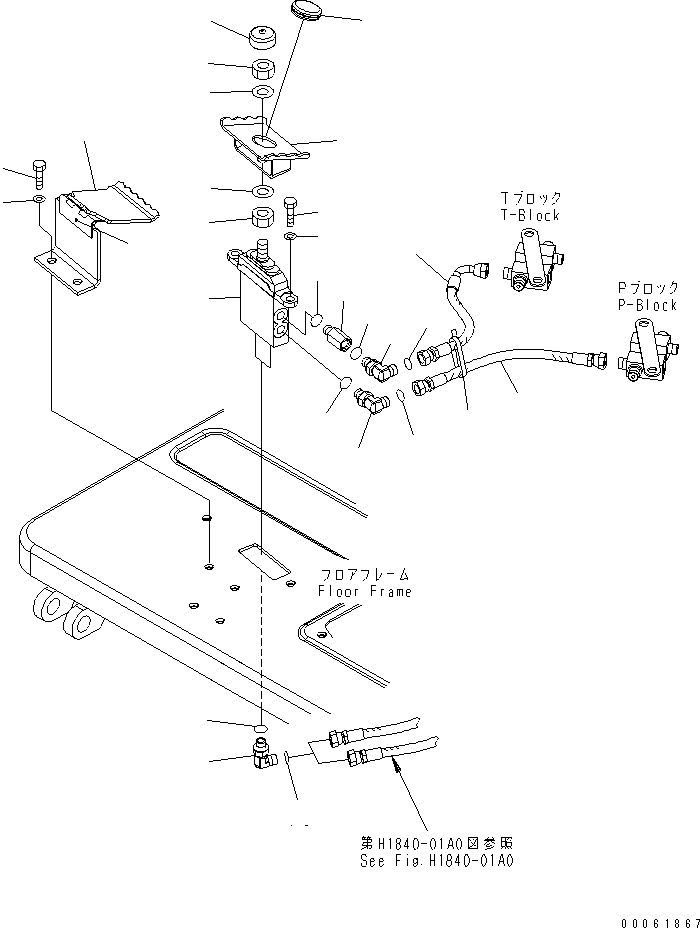 Komatsu parts book diagram for PC50MR-2 S/N 5001-UP (For North America): FLOOR FRAME (SWING CONTROL) (CANOPY) (FOR NORTH AMERICA)