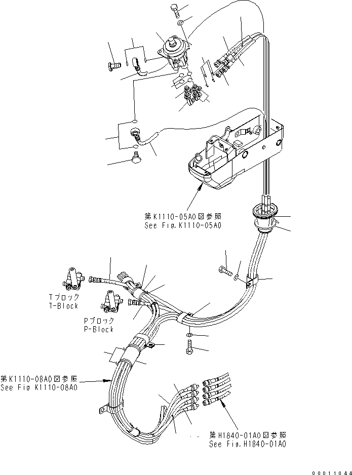 Komatsu parts book diagram for PC50MR-2 S/N 5001-UP (For North America): FLOOR FRAME (PIPING L.H.) (CANOPY)