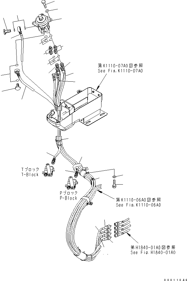 Komatsu parts book diagram for PC50MR-2 S/N 5001-UP (For North America): FLOOR FRAME (PIPING R.H.) (CANOPY)
