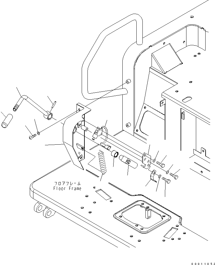 Komatsu parts book diagram for PC50MR-2 S/N 5001-UP (For North America): FLOOR FRAME (LOCK LEVER) (CANOPY)
