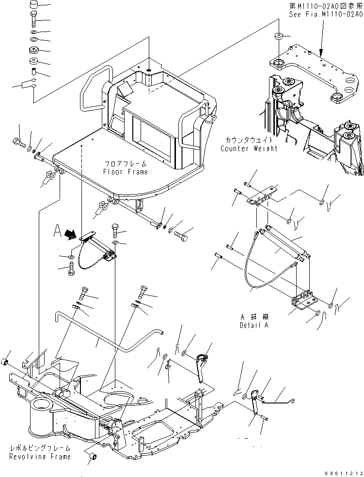 Komatsu parts book diagram for PC50MR-2 S/N 5001-UP (For North America): FLOOR MOUNT (FOR CANOPY)