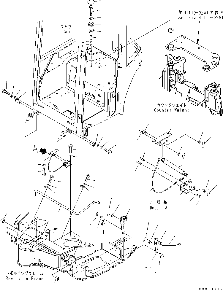 Excavators Komatsu / PC50MR-2 S/N 5001-UP (For North America)(pc50mr-c) / FLOOR MOUNT (FOR CAB)(211130 : K1120-01A1)