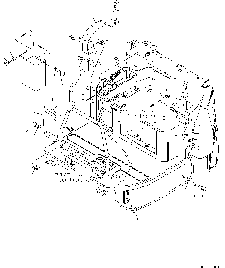 Komatsu parts book diagram for PC50MR-2 S/N 5001-UP (For North America): FLOOR COVER (FOR CANOPY) (FOR POWER ANGLE POWER TILT) (FOR POWER ANGLE BLADE) (FOR NORTH AMERICA)(#5001-8549)