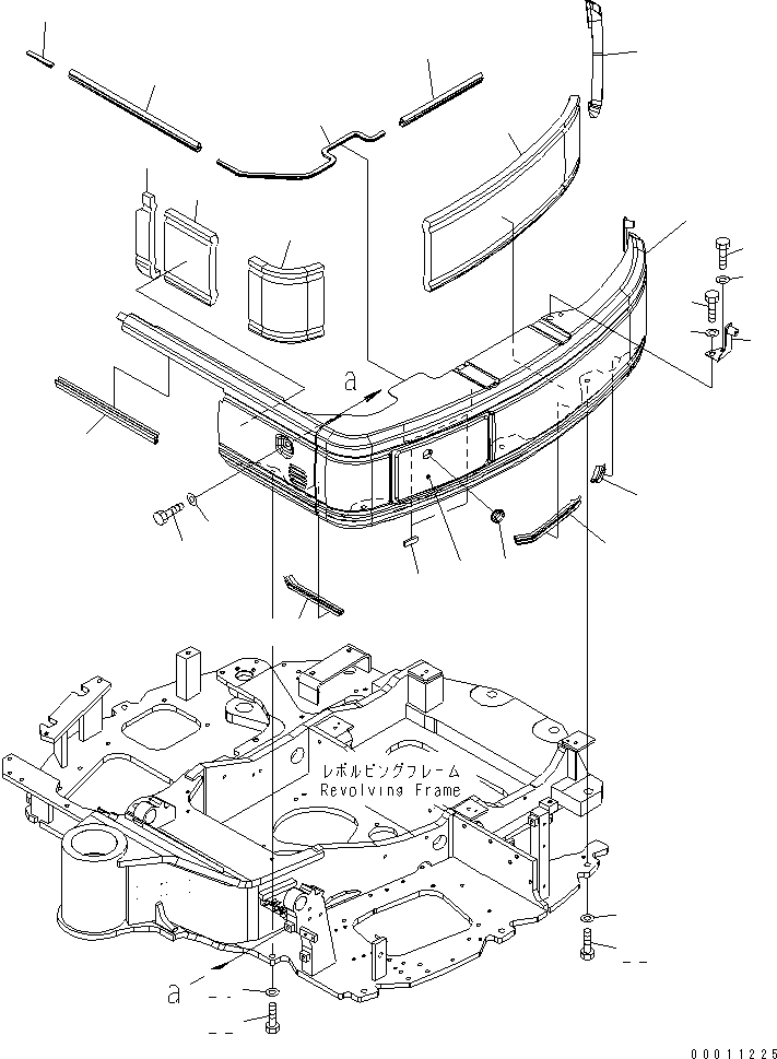 Komatsu parts book diagram for PC50MR-2 S/N 5001-UP (For North America): SIDE COVER (L.H.)