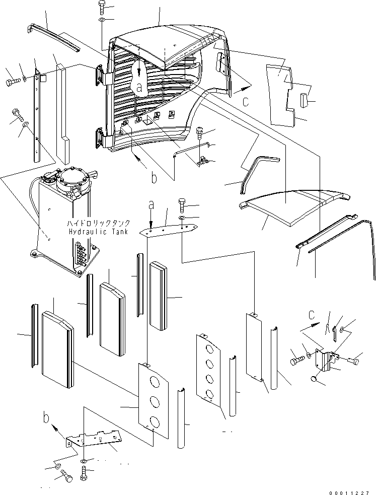Komatsu parts book diagram for PC50MR-2 S/N 5001-UP (For North America): SIDE COVER (R.H.) (2/2)(#5001-6094)
