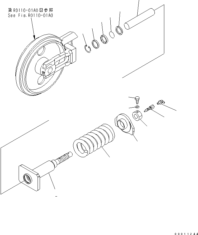 Komatsu parts book diagram for PC50MR-2 S/N 5001-UP (For North America): IDLER CUSHION