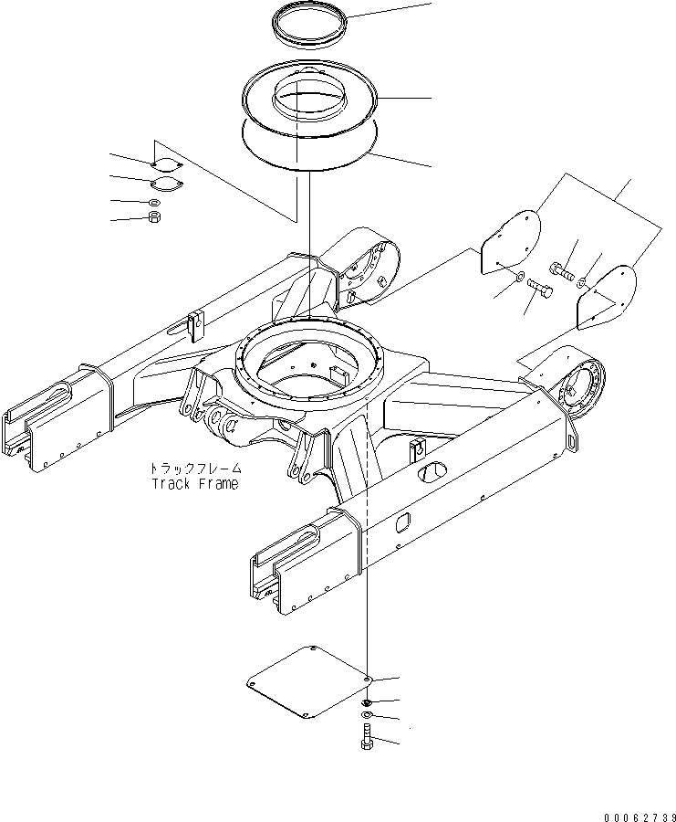 Komatsu parts book diagram for PC50MR-2 S/N 5001-UP (For North America): TRACK FRAME COVER (FOR NORTH AMERICA)(#8766-)