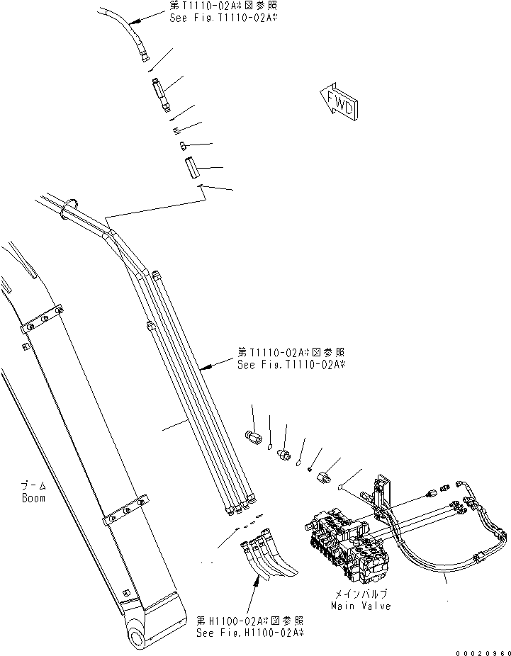 Komatsu parts book diagram for PC50MR-2 S/N 5001-UP (For North America): ARM (LONG ARM LINE)