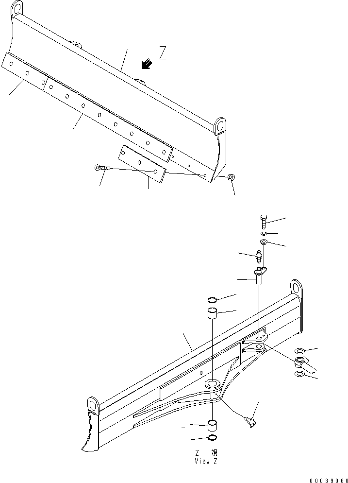 Komatsu parts book diagram for PC50MR-2 S/N 5001-UP (For North America): BLADE (FOR POWER ANGLE BLADE)