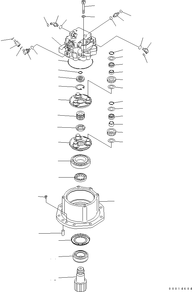 Komatsu parts book diagram for PC50MR-2 S/N 5001-UP (For North America): SWING MACHINARY (INNER PARTS)
