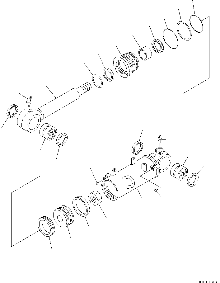 Komatsu parts book diagram for PC50MR-2 S/N 5001-UP (For North America): BLADE CYLINDER