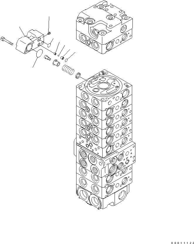 Komatsu parts book diagram for PC50MR-2 S/N 5001-UP (For North America): MAIN VALVE (9-VALVE) (9/22)