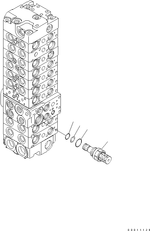 Komatsu parts book diagram for PC50MR-2 S/N 5001-UP (For North America): MAIN VALVE (9-VALVE) (16/22)