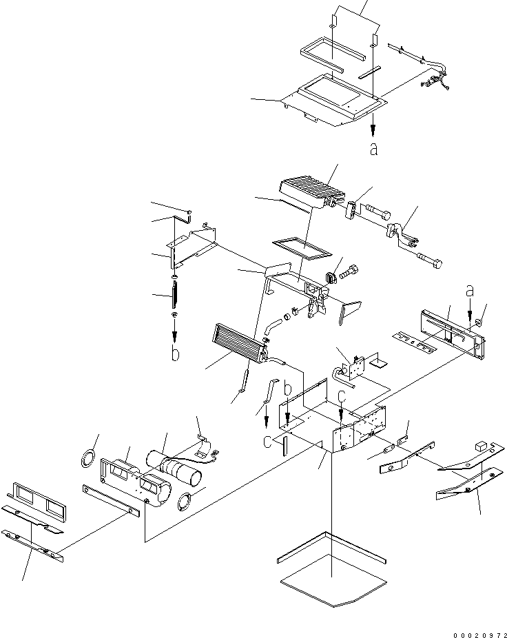 Komatsu parts book diagram for PC50MR-2 S/N 5001-UP (For North America): AIR CONDITIONER UNIT (INNER PARTS) (2/3)(#5001-8185)