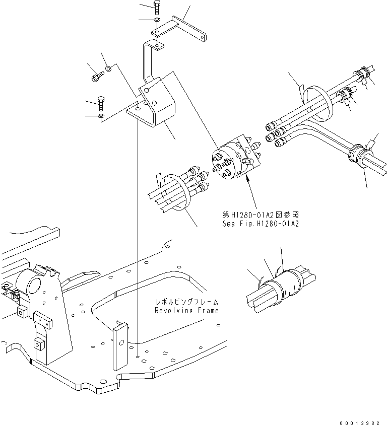 Excavators Komatsu / PC50MR-2 S/N 5001-UP (For EU)(pc50mr1c) / BRACKET (ISO-BACKHOE PATTERN CONTROL)(150180 : H1280-02A2)