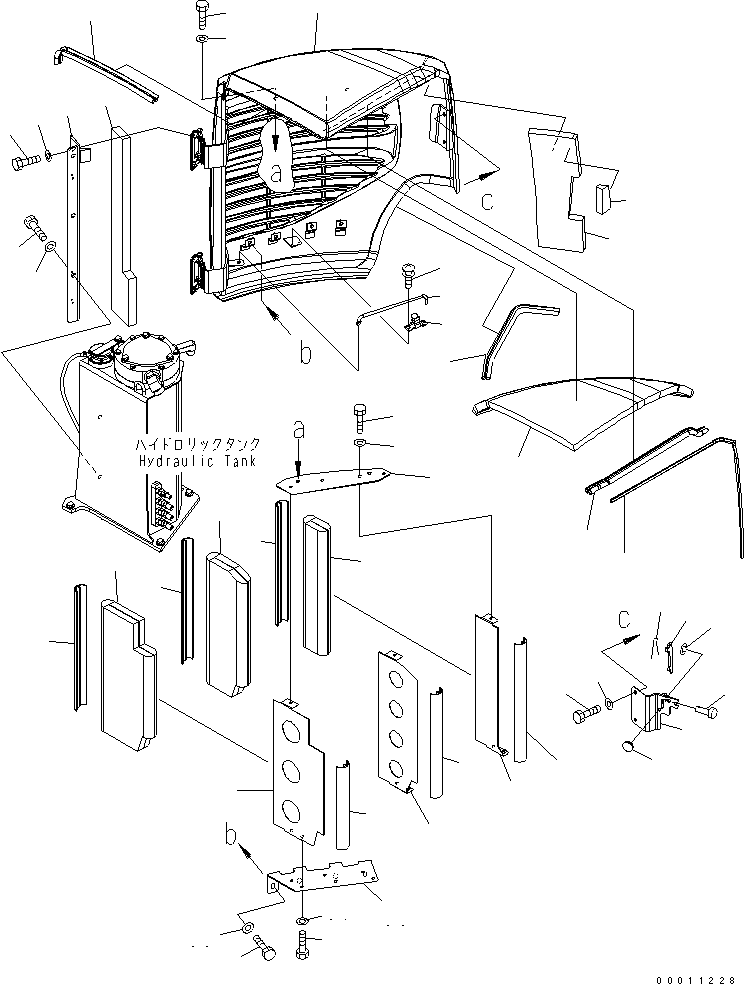 Excavators Komatsu / PC50MR-2 S/N 5001-UP (For EU)(pc50mr1c) / SIDE COVER (R.H.) (2/2) (FOR AIR CONDITIONER)(#5001-6094)(240120 : M1140-02A1)